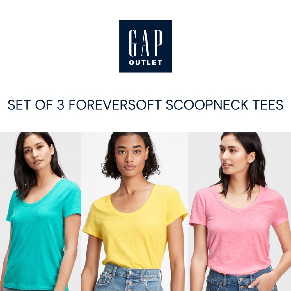 GAP ForeverSoft Scoopneck Tee (SET OF 3 - VIVID SET)
